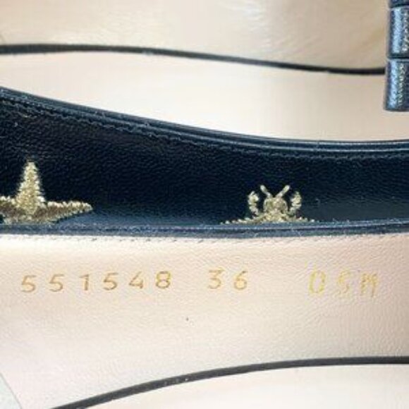 NIB Authentic Gucci Embroidered leather mid-heel pump - Picture 7 of 11